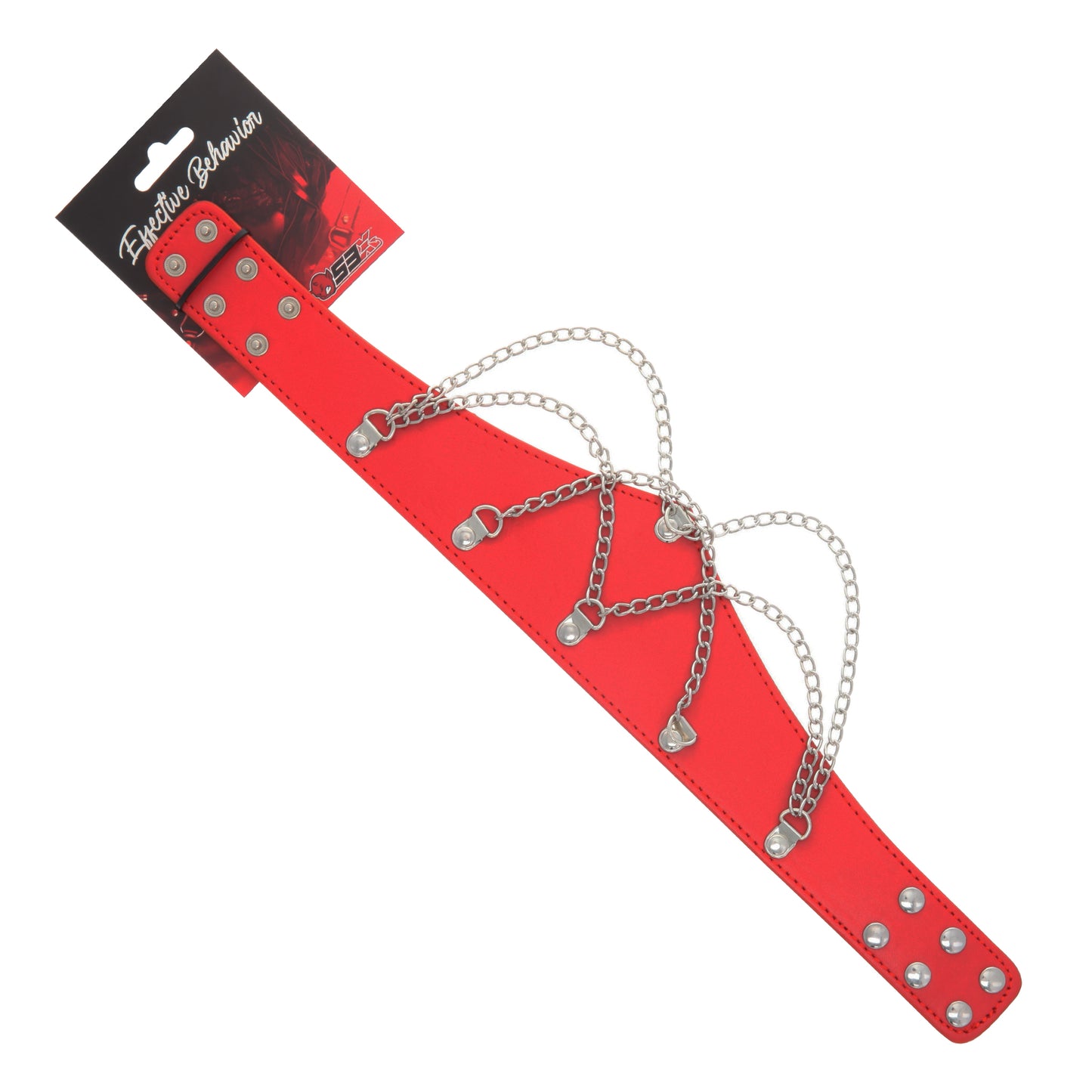 COLLAR RED W/HANGING CHAINS