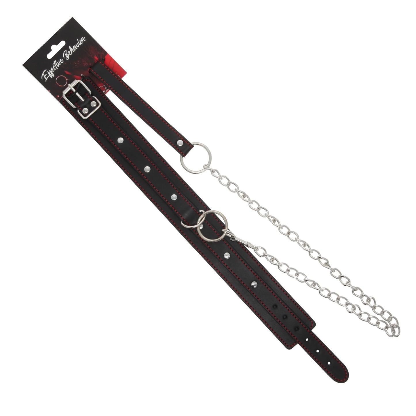 COLLAR BLACK/RED STITCHING W/LEASH