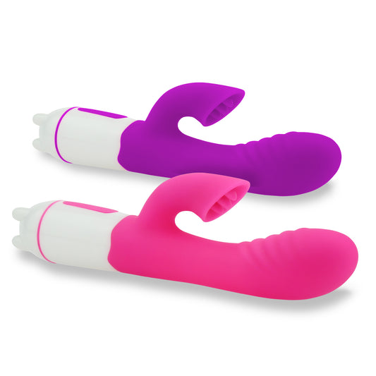Bendable Rabbit Vibrator with Clitoral Licking - Beach Babe