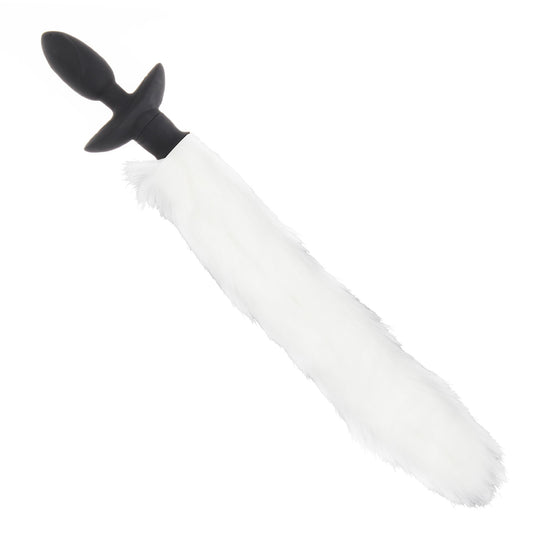 Tell Tail Vibrating & Wagging Tail Anal Plug White