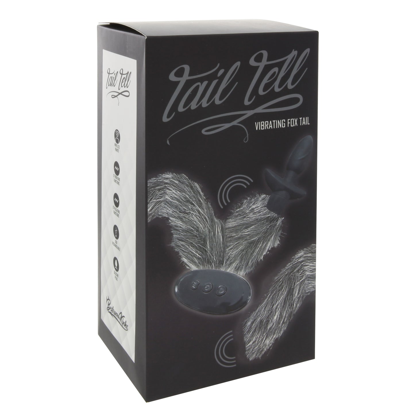 Tail Tell Vibrating & Wagging Tail Anal Plug Black & Grey