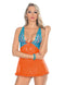 Lace Overlay Orange Babydoll