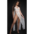 2PC STRAPPY HALTER LACED NIGHT GOWN WHITE O/S