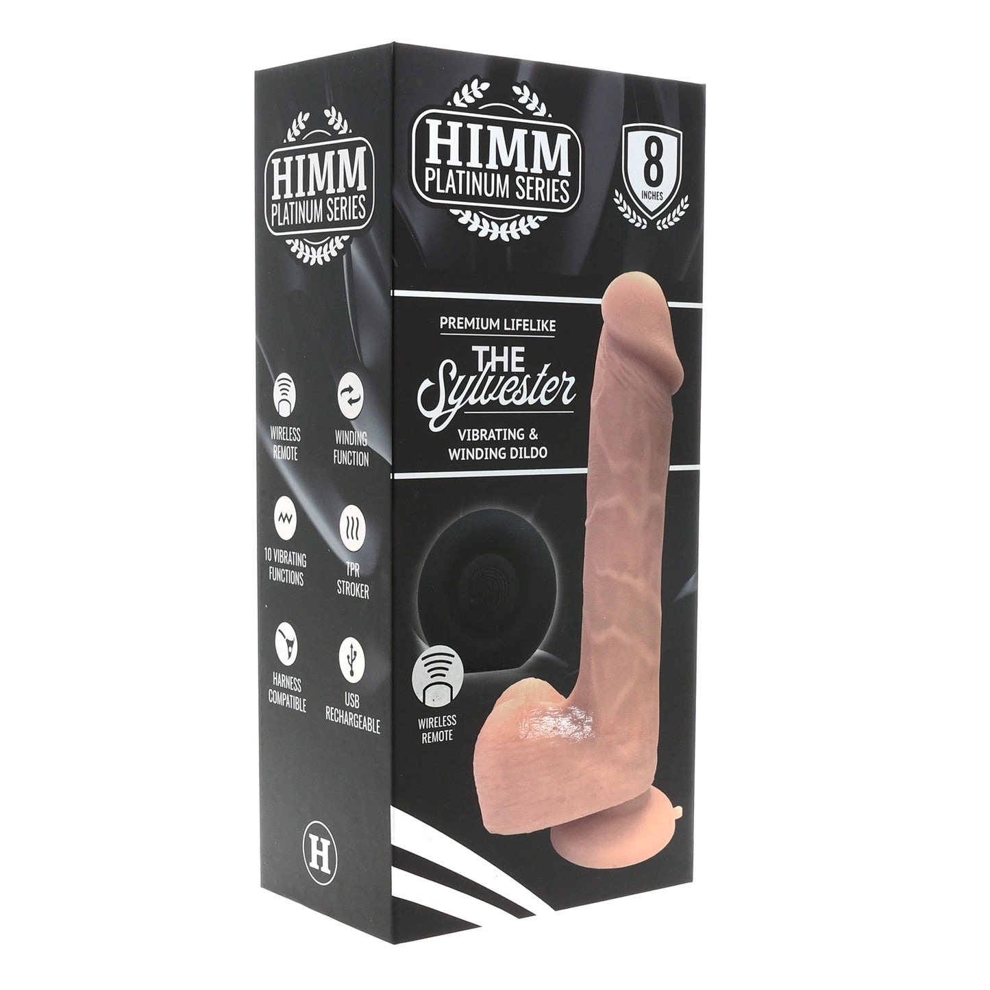 Vibrating and Rotating Remote Controlled Dildo with Balls - Sylvester