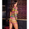 Long Sleeve Rainbow Mini Lifestyle Dress