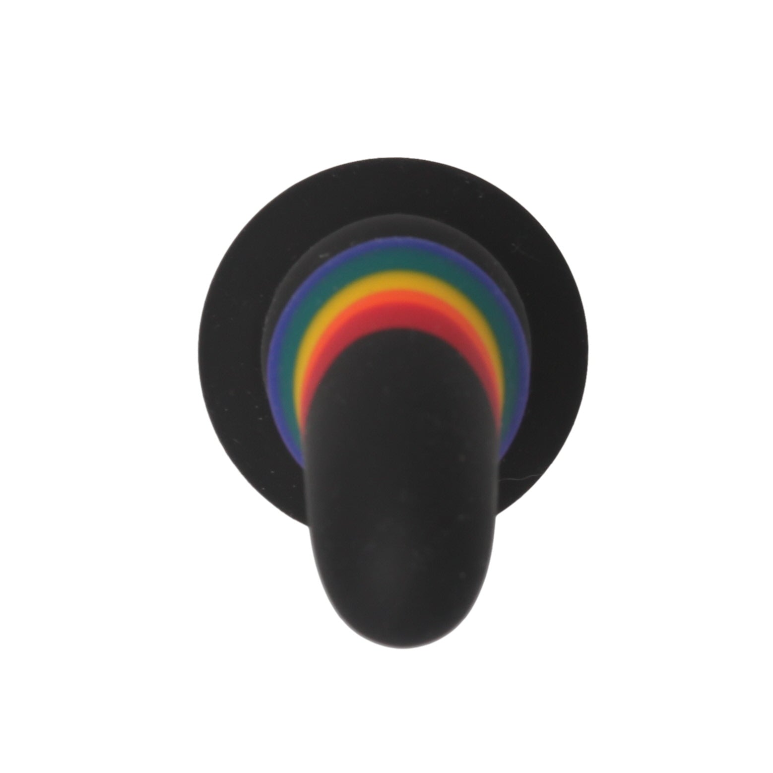 VIBRATING RIBBED RAINBOW PEGGING PROBE
