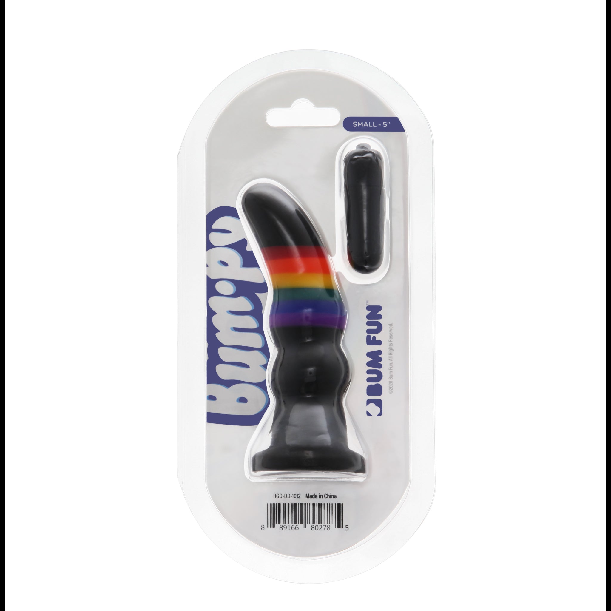 VIBRATING RIBBED RAINBOW PEGGING PROBE