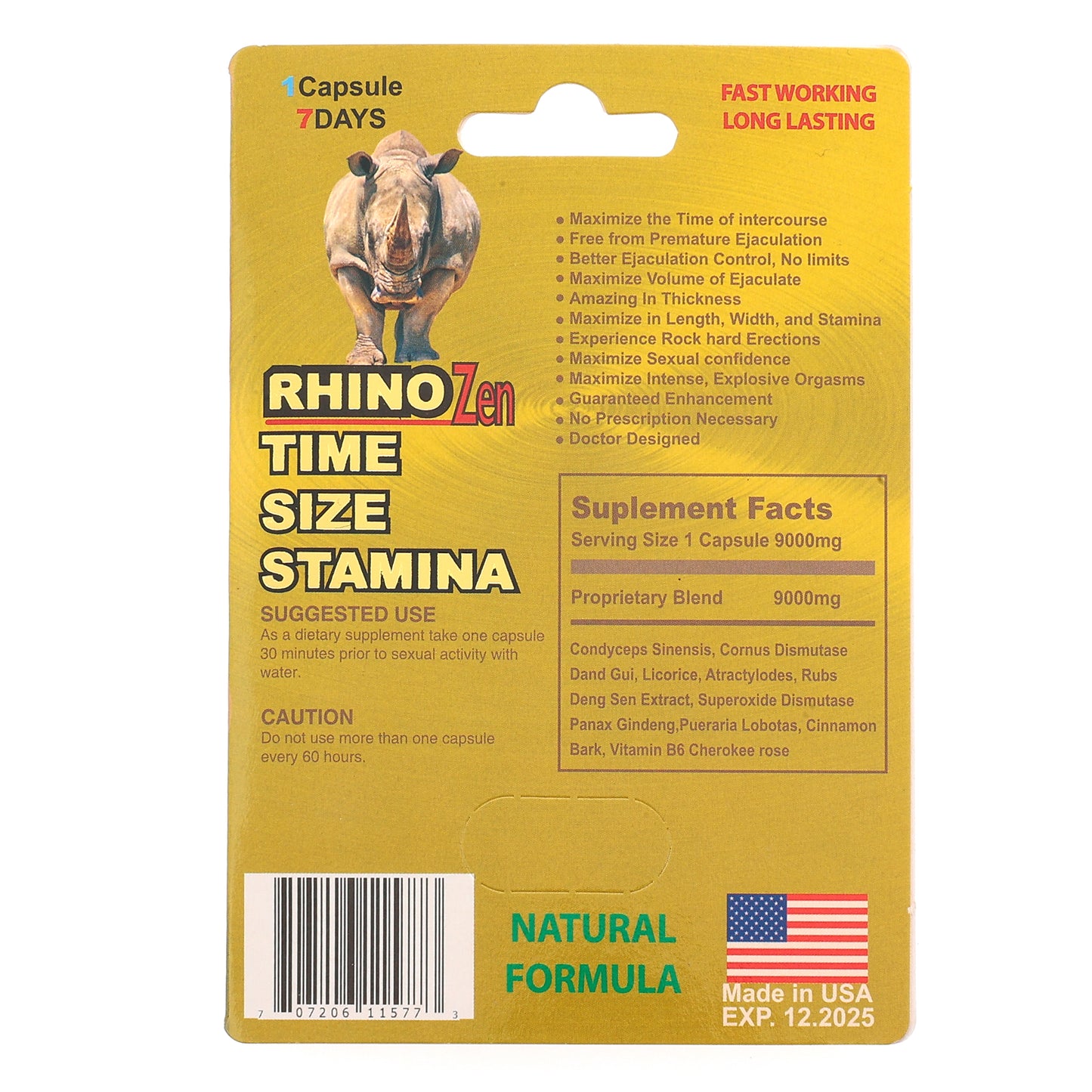 Rhino Zen 9000 Single Pill Pack