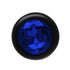 ANAL PLUG AL ALLOY MEDIUM BLACK WITH BLUE JEWEL