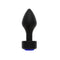 ANAL PLUG AL ALLOY MEDIUM BLACK WITH BLUE JEWEL