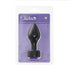 ANAL PLUG AL ALLOY MEDIUM BLACK WITH BLUE JEWEL