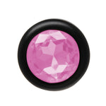 ANAL PLUG AL ALLOY BLACK WITH BLUE JEWEL