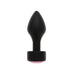ANAL PLUG AL ALLOY BLACK WITH PINK JEWEL