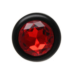 ANAL PLUG AL ALLOY BLACK WITH BLUE JEWEL