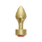 ANAL PLUG AL ALLOY MEDIUM GOLD WITH RED JEWEL
