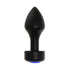 ANAL PLUG AL ALLOY MEDIUM BLACK WITH BLUE JEWEL
