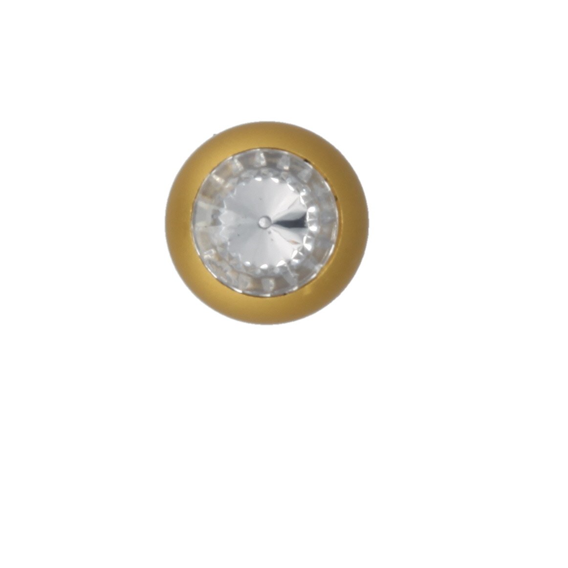 Alloy Butt Plug with Clear Jewel, Gold Medium