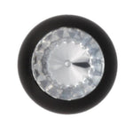 ANAL PLUG AL ALLOY BLACK WITH BLUE JEWEL