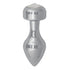 Alloy Butt Plug with Clear Jewel, Stainless Large