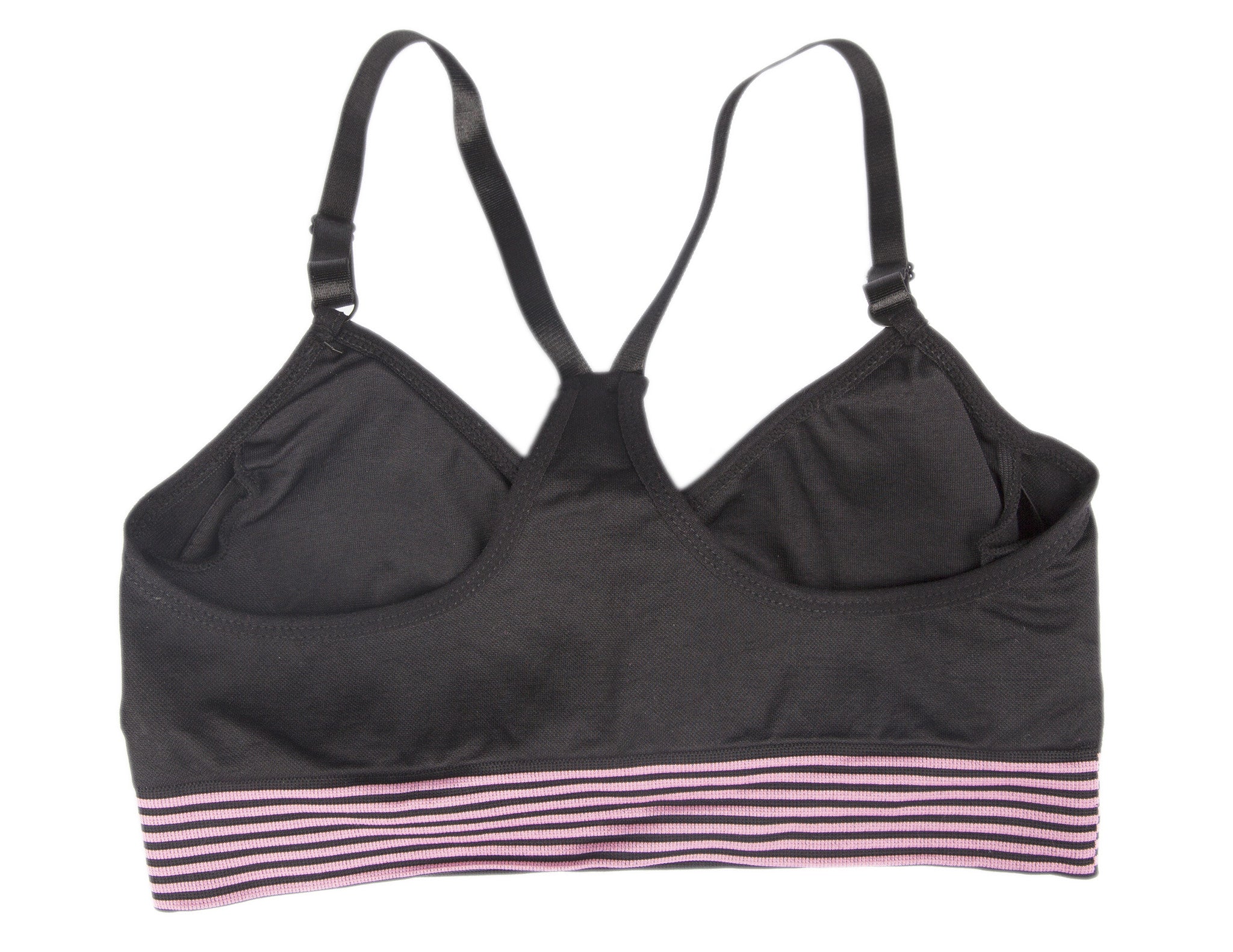 Low Impact Black and Pink Sports Bra