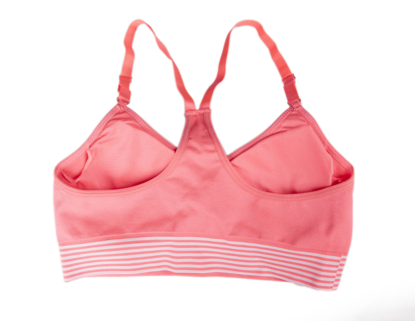 Low Impact Coral and White Sports Bra