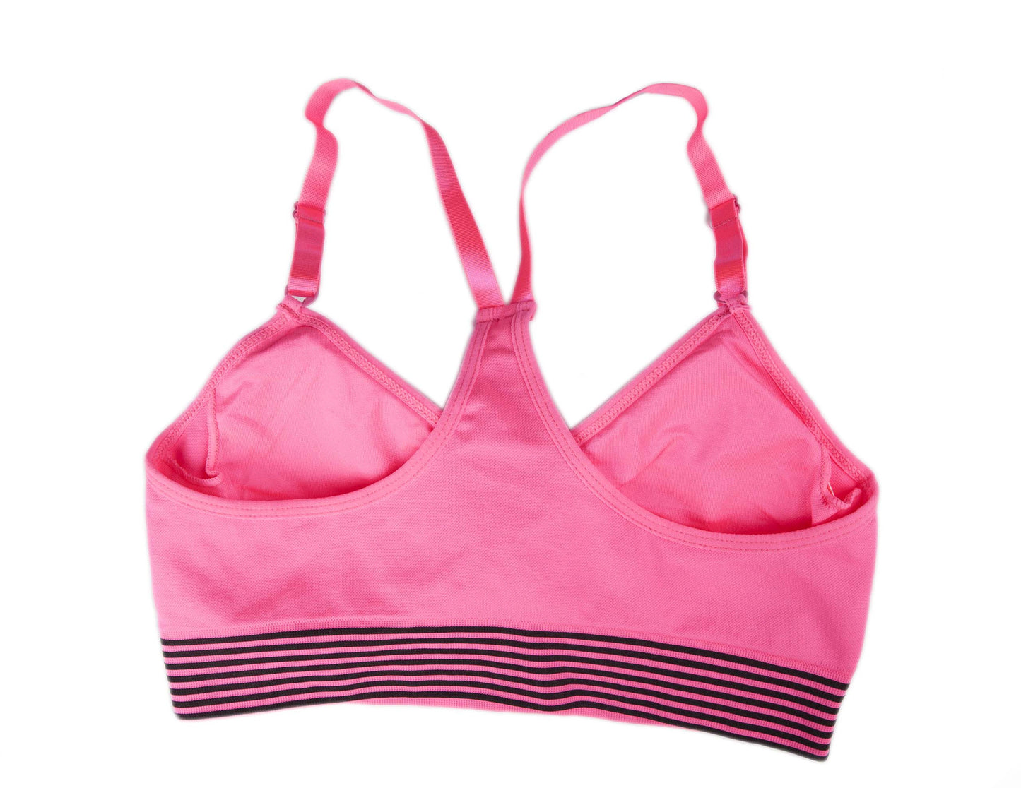 Low Impact Hot Pink and Black Sports Bra