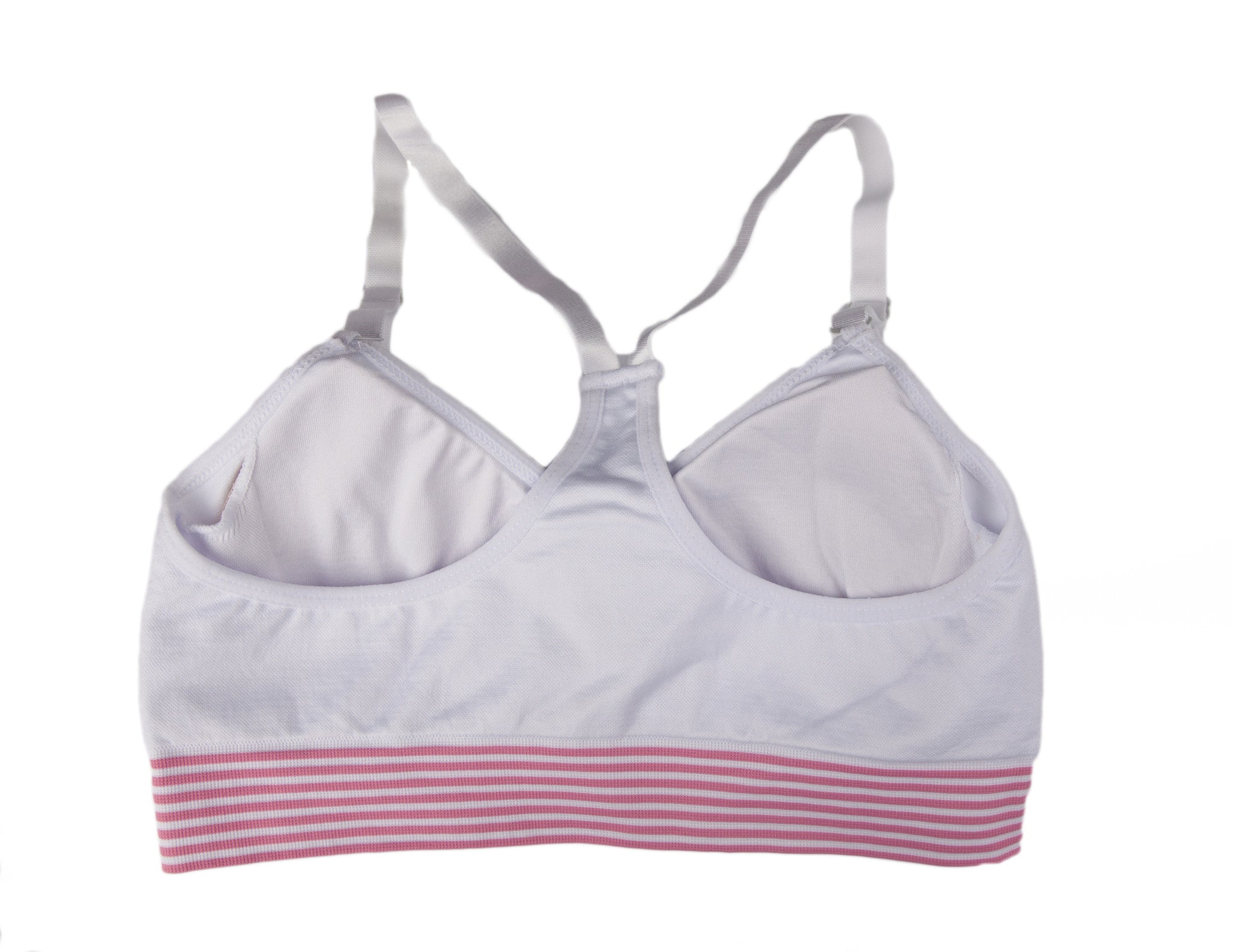 Low Impact White and Pink Sports Bra