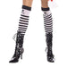 Striped Opaque Thigh Hi With Cross Bone