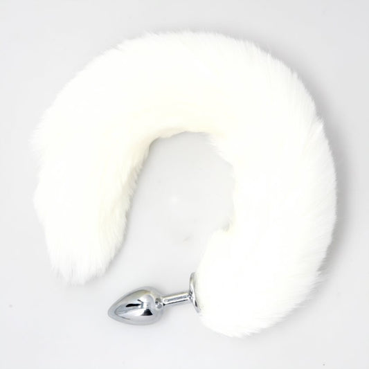 FAUX FOX TAIL WHITE