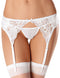 White Plus Size Lace and Satin Garterbelt