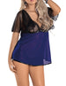 Plus Size Baby Doll Purple With G-String - 3 Piece Set