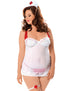 Plus Size Steamy Nurse White/Red - 3 Piece Set