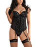 Plus Size Bustier with Black Hose - 3 Piece Set
