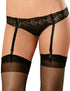 Lace Gartini With Hose Black