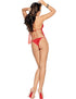 Red Open Back Halter Cami Set