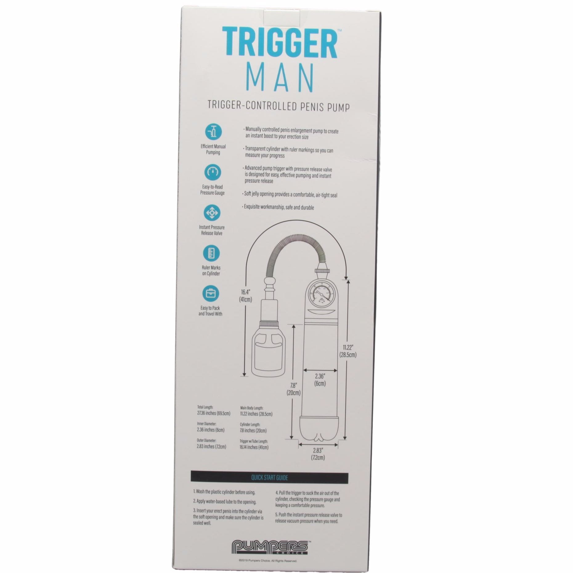 Trigger Man Penis Pump with Air Pressure Gauge